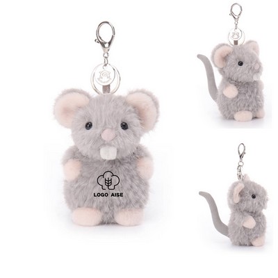 Gray Mouse Plush Keychain