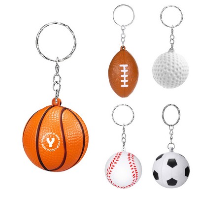 Sports Ball Stress Reliever Keychain
